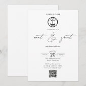 Business Networking Dinner Event Logo Script 招待状 (正面/裏面)