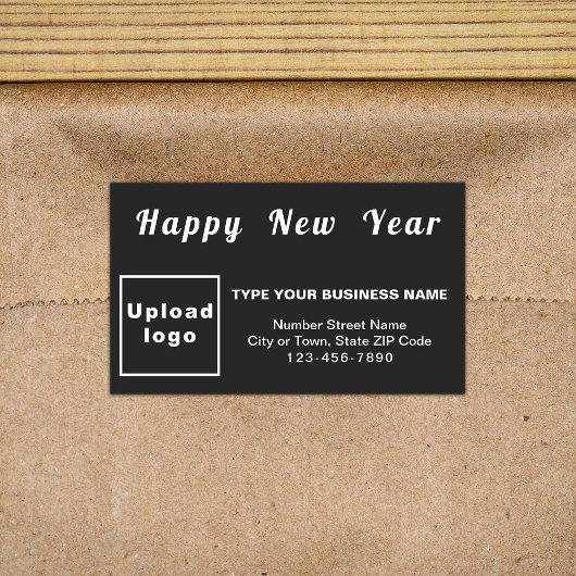 Business New Year Black Rectangleステッカー 長方形シール