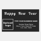 Business New Year Black Rectangleステッカー 長方形シール (正面)