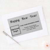 Business New Year Gray Rectangleステッカー 長方形シール (封筒)