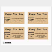 Business New Year Light Brown Rectangleステッカー 長方形シール (シート)