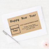 Business New Year Light Brown Rectangleステッカー 長方形シール (封筒)