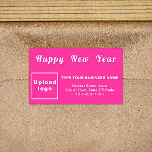 Business New Year Pink Rectangleステッカー 長方形シール