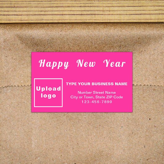 Business New Year Pink Rectangleステッカー 長方形シール