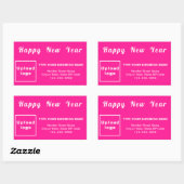 Business New Year Pink Rectangleステッカー 長方形シール (シート)