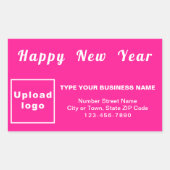 Business New Year Pink Rectangleステッカー 長方形シール (正面)