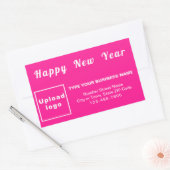 Business New Year Pink Rectangleステッカー 長方形シール (封筒)