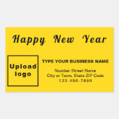 Business New Year Yellow Rectangleステッカー 長方形シール (正面)