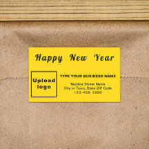 Business New Year Yellow Rectangleステッカー