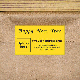 Business New Year Yellow Rectangleステッカー 長方形シール