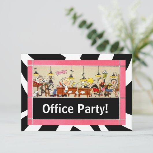 Business Officeパーティー懸命作業チーム招待状 招待状 (スタンド正面)