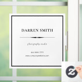 Business Office名フレーム黒（白） ウィンドウサイン (ホーム)