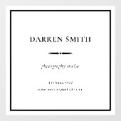 Business Office名フレーム黒（白） ウィンドウサイン (シート)