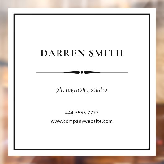 Business Office名フレーム黒（白） ウィンドウサイン (シート2)