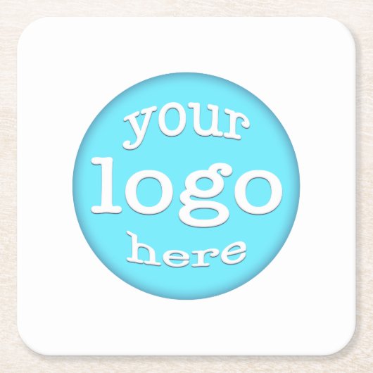 Business Office Companyカスタムカフェロゴの作成 スクエアペーパーコースター (正面)
