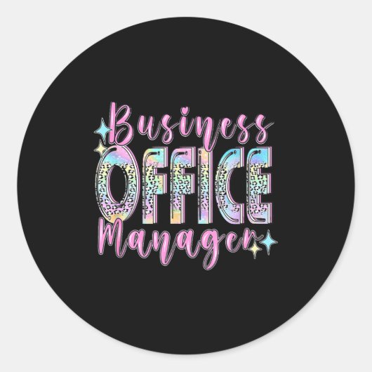 Business Office Manager Funny Front Teamwork Regio ラウンドシール (正面)