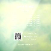 Business Opening Hours QR Code Transparent ウィンドウサイン (シート3)