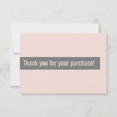 BUSINESS ORDER THANK YOU INSERT モダン PINK GRAY サンキューカード (正面)