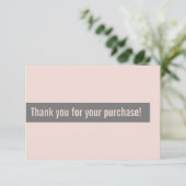 BUSINESS ORDER THANK YOU INSERT モダン PINK GRAY サンキューカード (スタンド正面)
