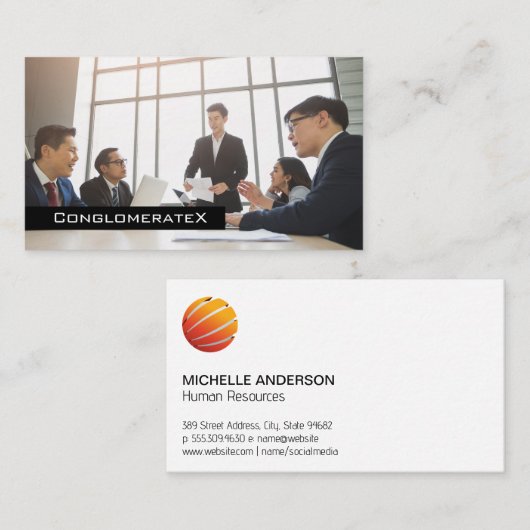 Business People in Board Room 名刺 (正面/裏面)