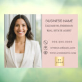 Business Photo Contact Information logo pink ウィンドウサイン (シート3)