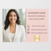 Business Photo Contact Information logo pink ウィンドウサイン (シート)