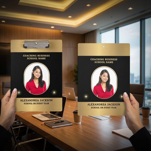 Business Photo Gold Black Elegant Personalize クリップボード