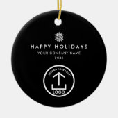 Business Photo Logo Christmas Snowflake Gift セラミックオーナメント (正面)