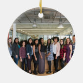 Business Photo Logo Christmas Tree Custom Gift セラミックオーナメント (裏面)