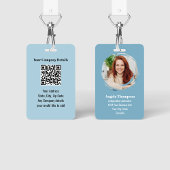 Business Photo QR Code Blue Employee バッジ