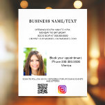 Business photo qr code instagram beauty makeup チラシ<br><div class="desc">Personalize and add your name,  address,  your text,  photo,  your own QR code to your instagram account. White background,  black text.</div>