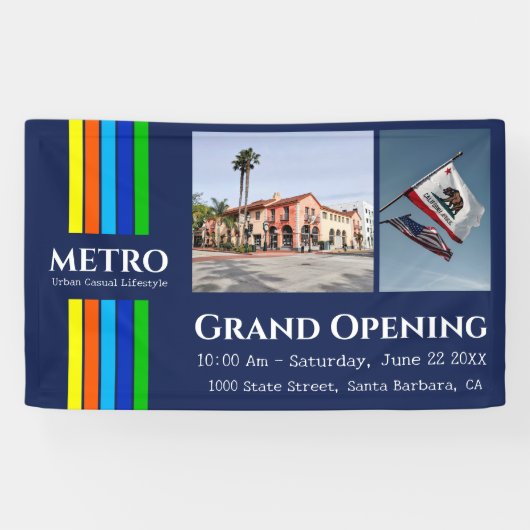 Business Photo Urban Verticalモダンストライプ製品 横断幕 (横)