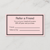 Business Pink淡い色のとBlack Your Logo 紹介カード (正面)