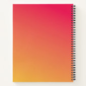 Business Pink Orange Gradient Monogram  ノートブック (裏面)