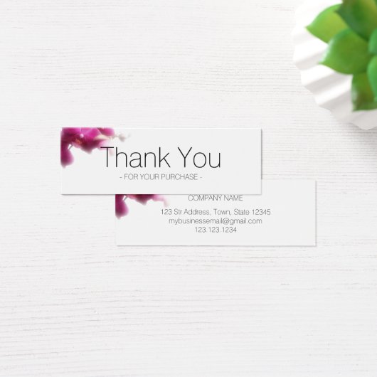 Business Pink Orchid Thank You Insert Card (デスク)