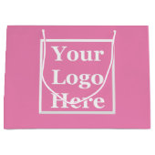 Business Pink Your Logo Hereテンプレート ラージペーパーバッグ (正面)