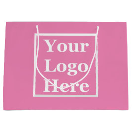 Business Pink Your Logo Hereテンプレート ラージペーパーバッグ