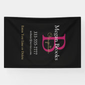 Business Promo, Name, Monogram & Title on Black 横断幕 (横)