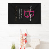 Business Promo, Name, Monogram & Title on Black 横断幕 (インサイチュ)