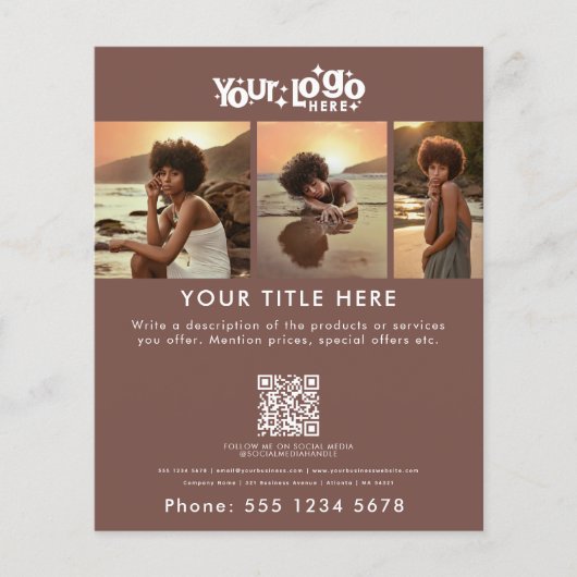 Business Promotional Beauty Hair Nail Terracotta チラシ (正面)