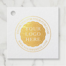 Business Promotional Foil Favor Tag with Logo