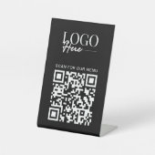 Business QRコードロゴのモダンミニマルシンプルメニュー 台座サイン (正面)