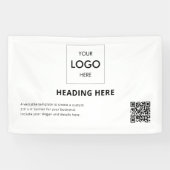 Business QR Code Advertising White 横断幕 (横)