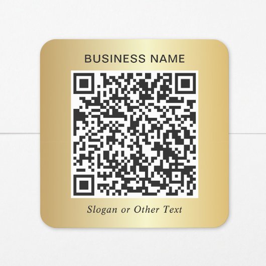 Business QR Code Gold スクエアシール
