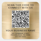 Business QR Code Gold スクエアシール (正面)