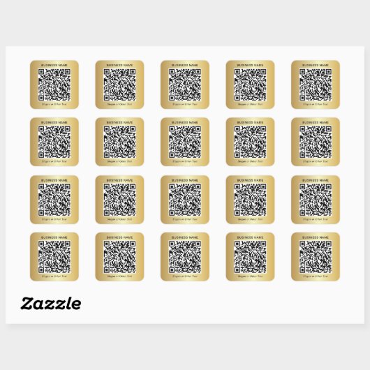 Business QR Code Gold スクエアシール (シート)