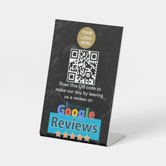 Business QR Code Google Review Pedestal Sign 台座サイン (正面)