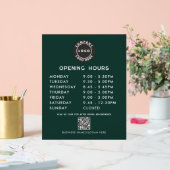 Business QR Code Logo Modern Opening Hours アクリルサイン (ウェディング)