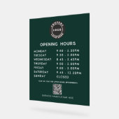 Business QR Code Logo Modern Opening Hours アクリルサイン (傾斜)