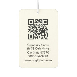 Business QR Code Logo Name Contact Black White カーエアーフレッシュナー